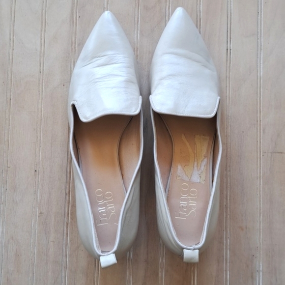 Franco Sarto Vianna Slip On Crom Heel Pointy Toe Boone Leather Dress Short Heels - Picture 2 of 14